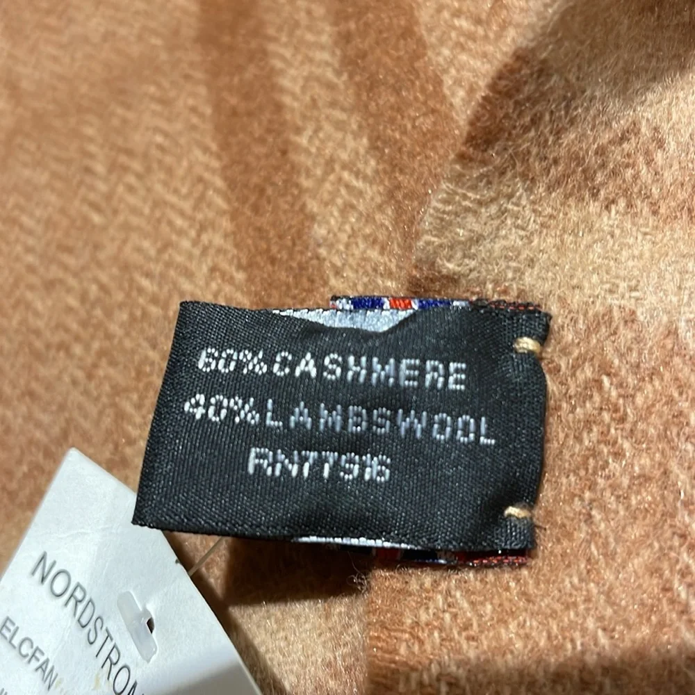 English Laundry cashmere lambswool brown scarf
